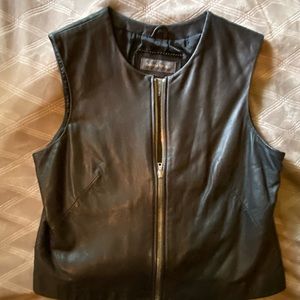 Banana Republic Blk Leather Vest